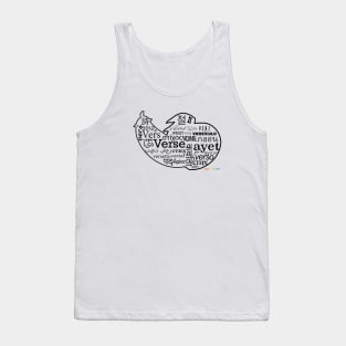 Verse Eggplant Peach Word Design Tank Top